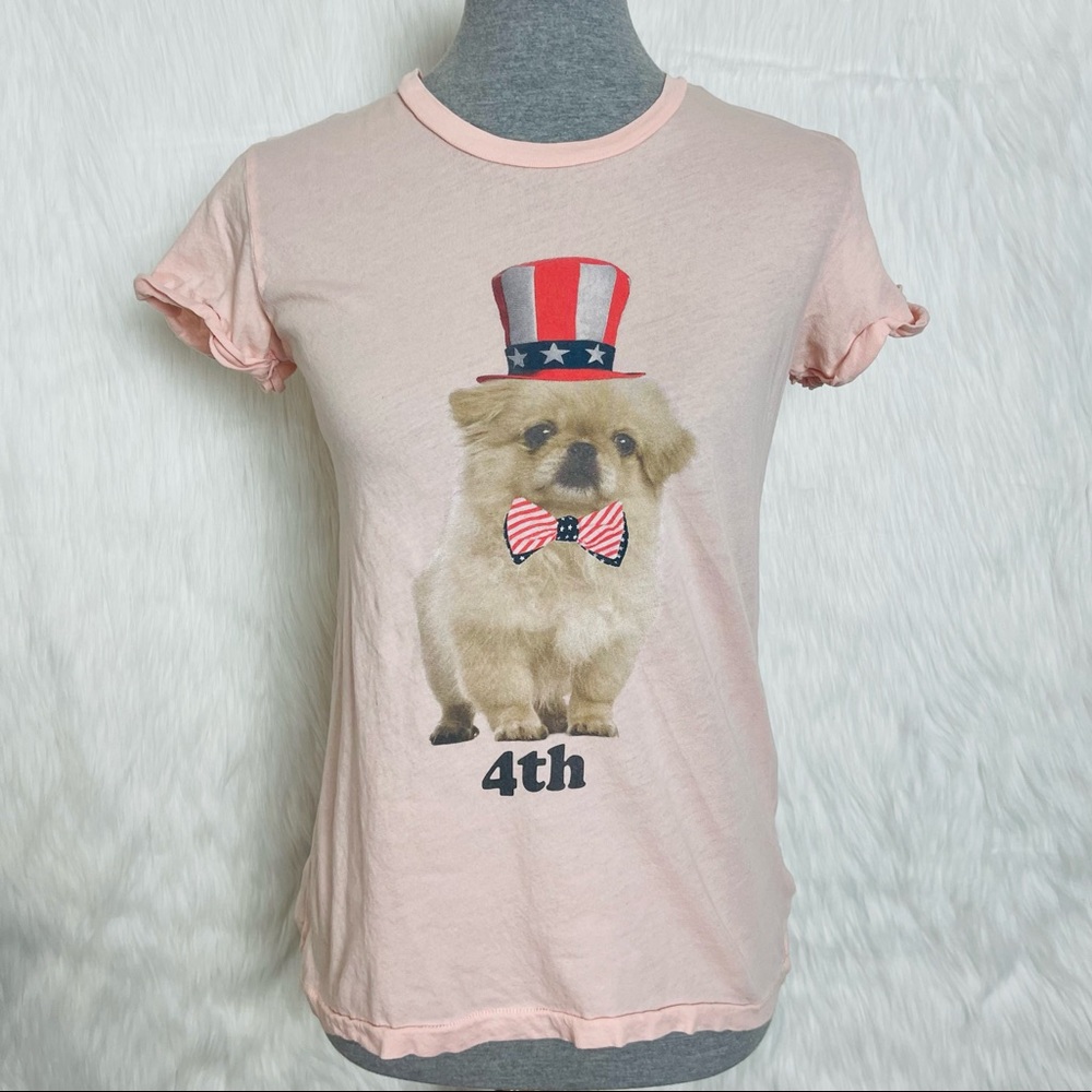 Wildfox Light Pink 4th of July Crewneck T-Shirt